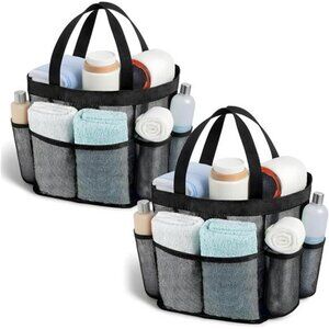 Portable mesh shower caddy tote bag dorm bathroom organizer travel gym beach